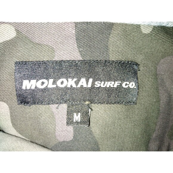 Molokai Surf Co Hooded Shirt Mens Size M Camoflague Long Sleeve - Picture 6 of 8
